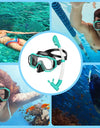 Snorkel Mask 3 Windows Panoramic Wide View HD Three-Lens Adjustable Scuba Snorkeling Swimming Diving For Adults and Kids