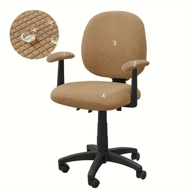 4pcs/set Split Office Chair Cover Swivel Computer Chairs Covers Stretch Dust Armchair Slipcovers Gaming Room with Armrest Covers