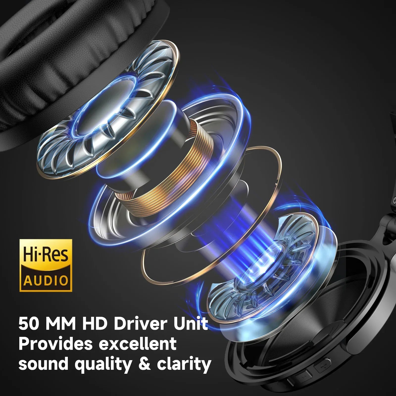 Pro-C Bluetooth Wireless Headphones With Mic 110Hr Hi-Res Over Ear Bluetooth 5.2 Headset Earphone For Phone PC Sports