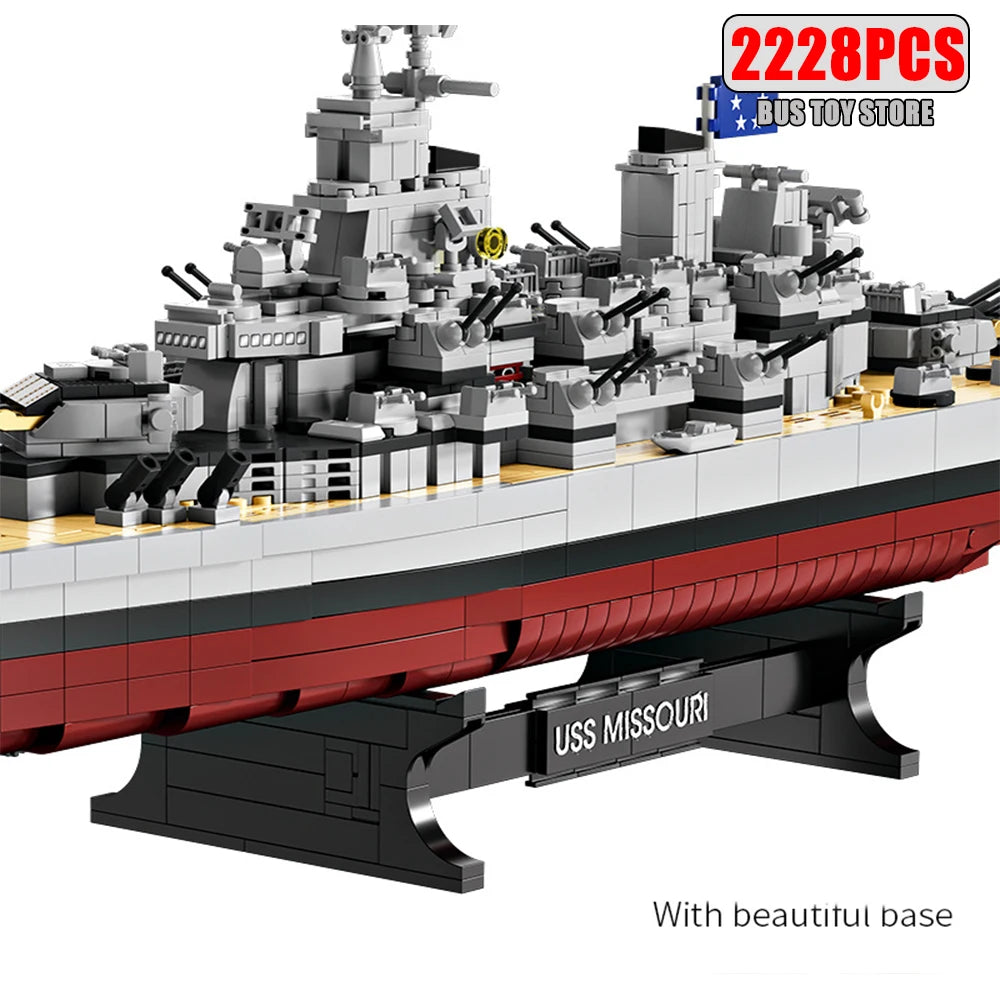 Military World War II Warship Battle Boat Building Blocks Sets The USS Enterprise CV-6 Bricks Toy For  Birthday Gift