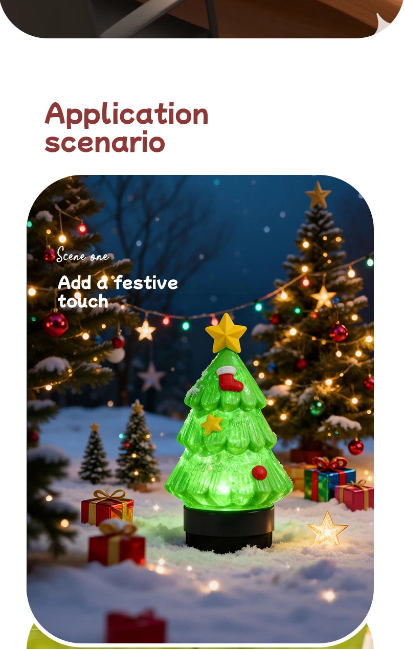 Christmas Eve Light Mini High Fidelity Bluetooth 5.3 Speaker TWS Connection Stereo Rechargeable LED Desk Lamp Christmas Gift