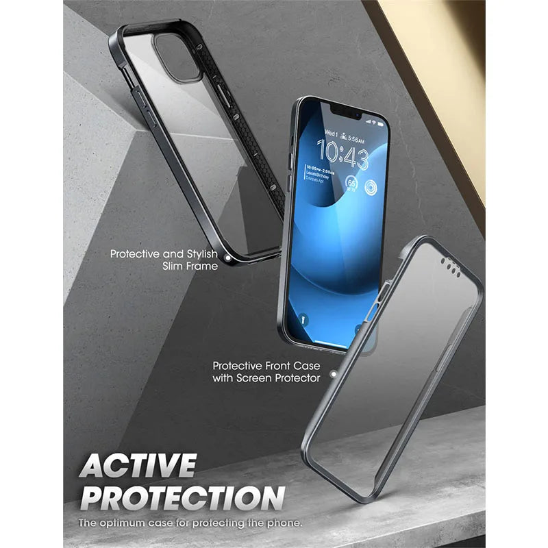 For iPhone 14 Plus Case 6.7" (2022 Release) UB Edge XT Slim Frame Clear Protective Case with Built-in Screen Protector