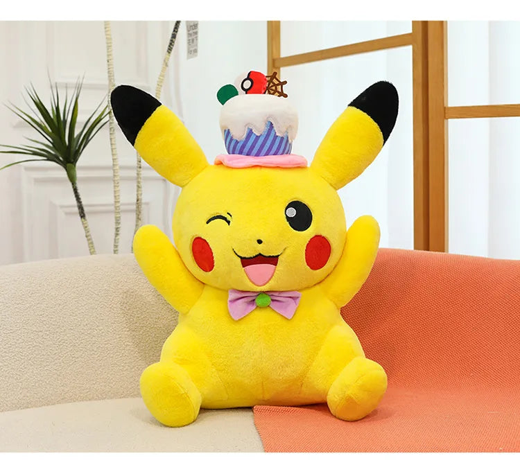 60cm Pokemon Kawaii Pikachu Plush Toy Anime Stuffed Doll Large Pillow Kids Birthday Xmas Gift Pokemon Cake Plushie Arcade