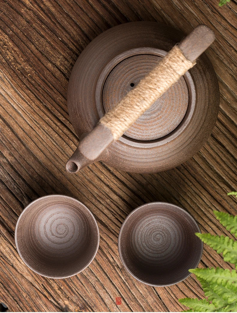 Japanese Style Handmade Ceramic Teapot Retro Stoneware Kung Fu Tea Pot 350ml