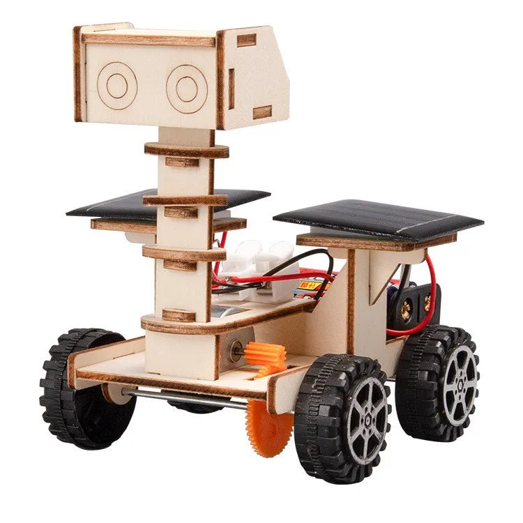 DIY Science Toys Wooden Puzzle Assembled Model Aviation Satellite Fan Solar Energy Science Discovery STEAM Education