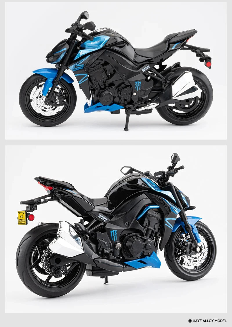Diecast Kawasaki Ninja Z1000 Sports Motorcycle Model 1 to 12 Scale
