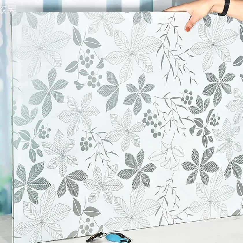 Frosted Window Film Privacy Opaque Window Stickers Self Adhesive Glass Vinyl Film for Kitchen Bathroom Office Matte Glass Stain