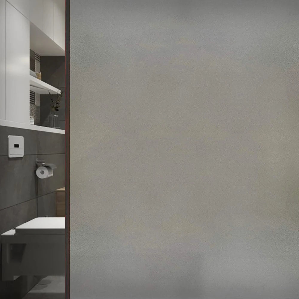 Gray Matte Window Film Privacy Stained Glass Film Static Cling Self Adhesive Film Frosted UV Protective Glass Vinyl for Home