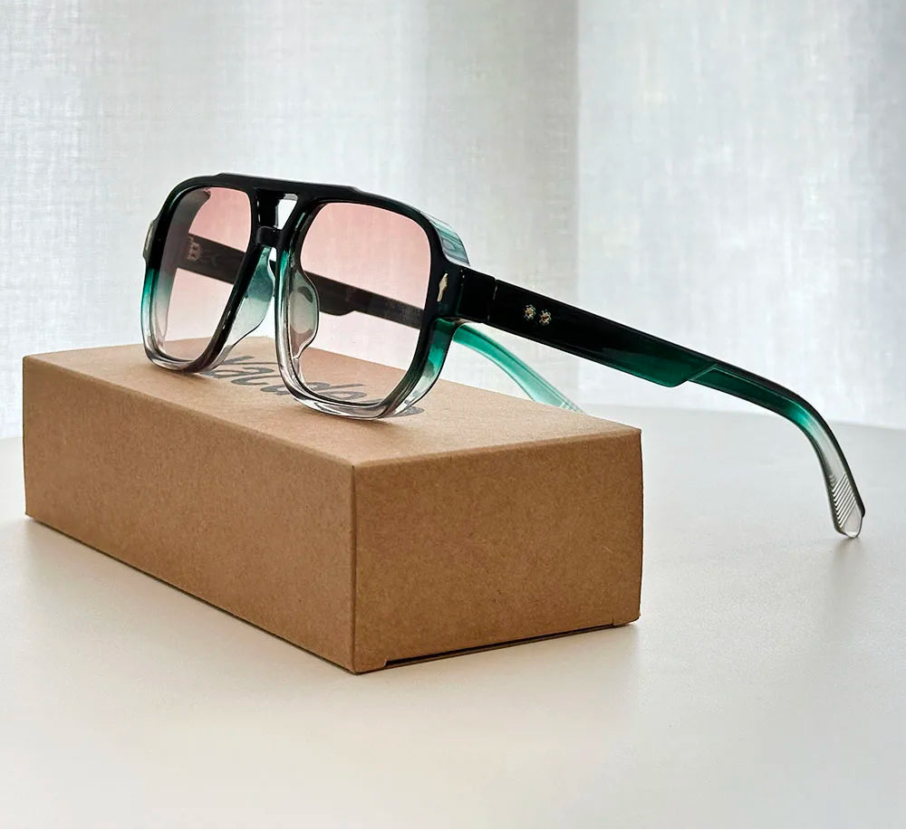 Vintage Square Sunglasses With UV400 Protection