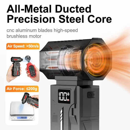580000 RPM Mini Turbo Jet Air Blower Cordless Air Duster With LED Light