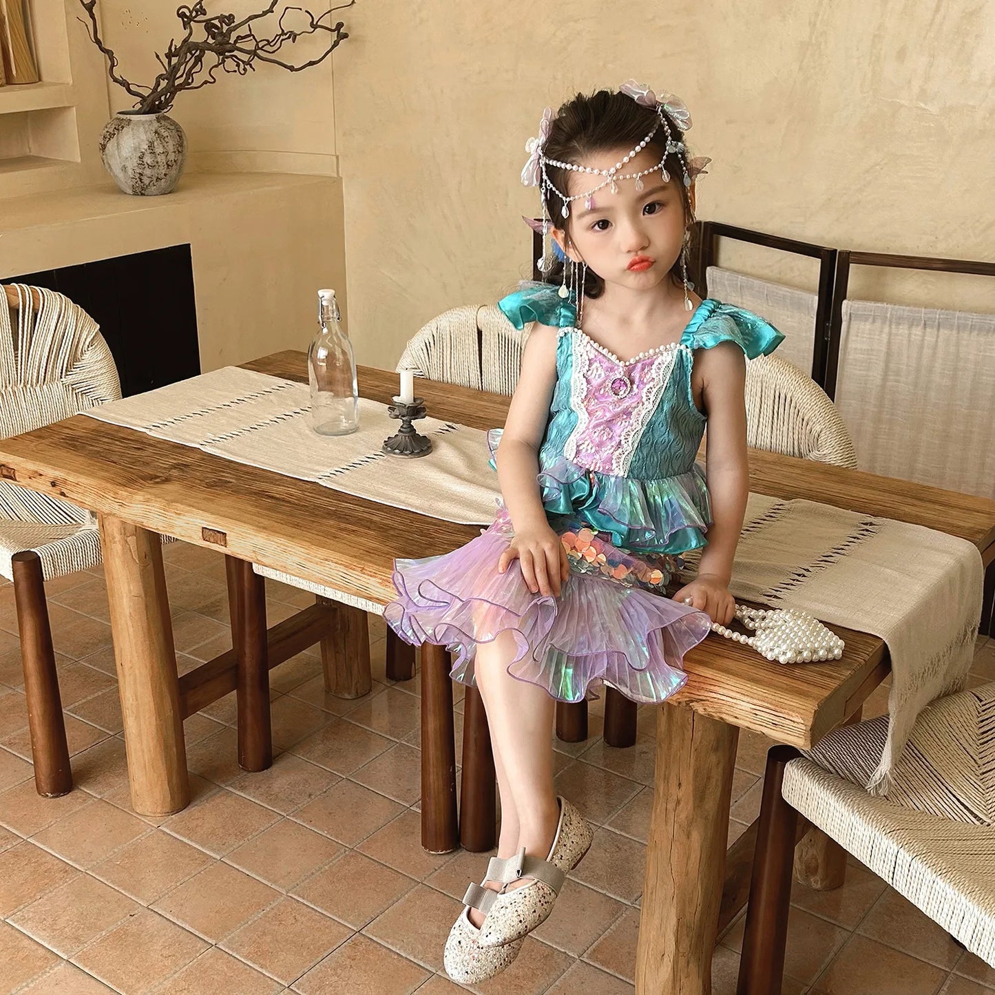 New Girl Dresses Princess Costume Kids Mermaid Cosplay Costume Kids Carnival Birthday Party Prom Costume Party Dresses For girls