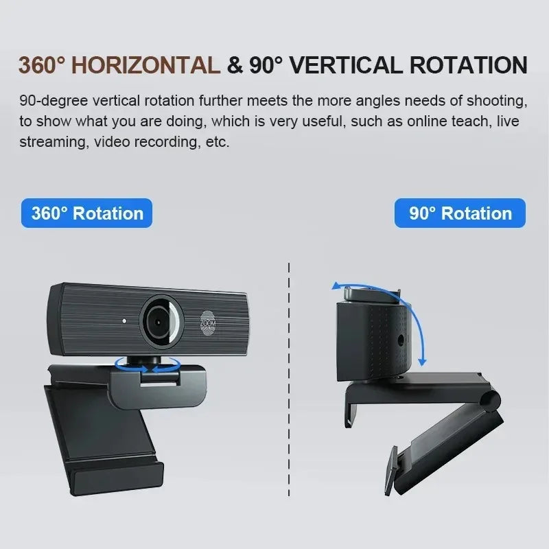 4K Webcam Mini Camera for Pc Autofocus megnetic Privacy Cover Dual Microphone for Live Streaming Online Class Video Conference