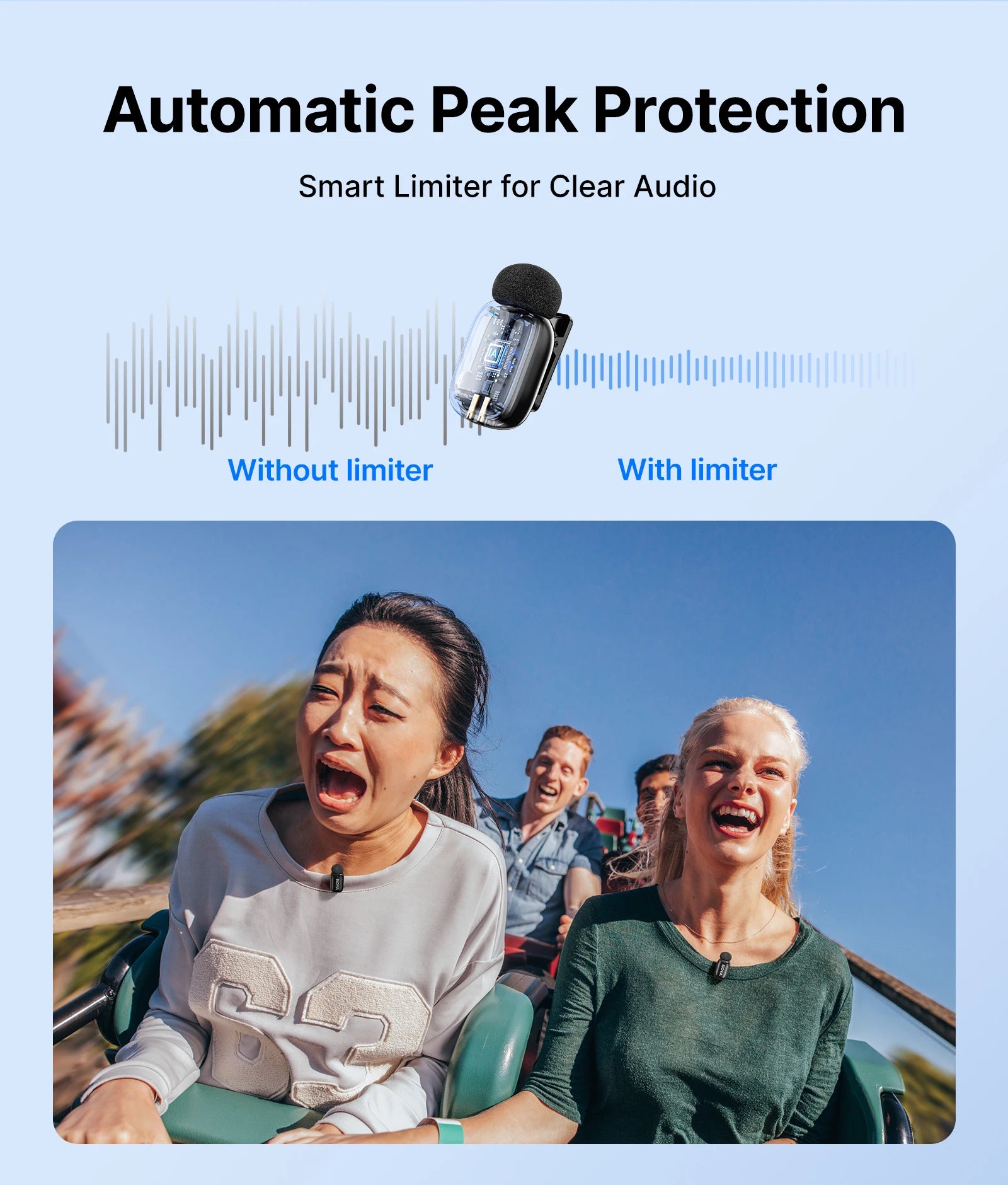 Mini 2 Wireless Lavalier Lapel Mini Microphone Noise Reduction for iPhone 6-17 USB-C Android SmartPhone PC Live Streaming