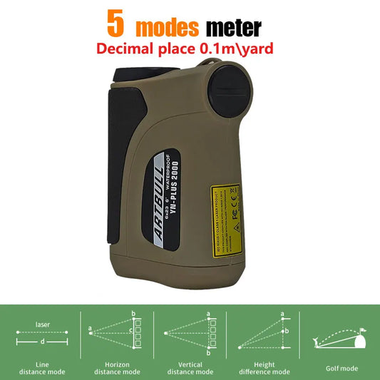 6X Laser Rangefinder 2000m With Slope Compensation And Flag Lock