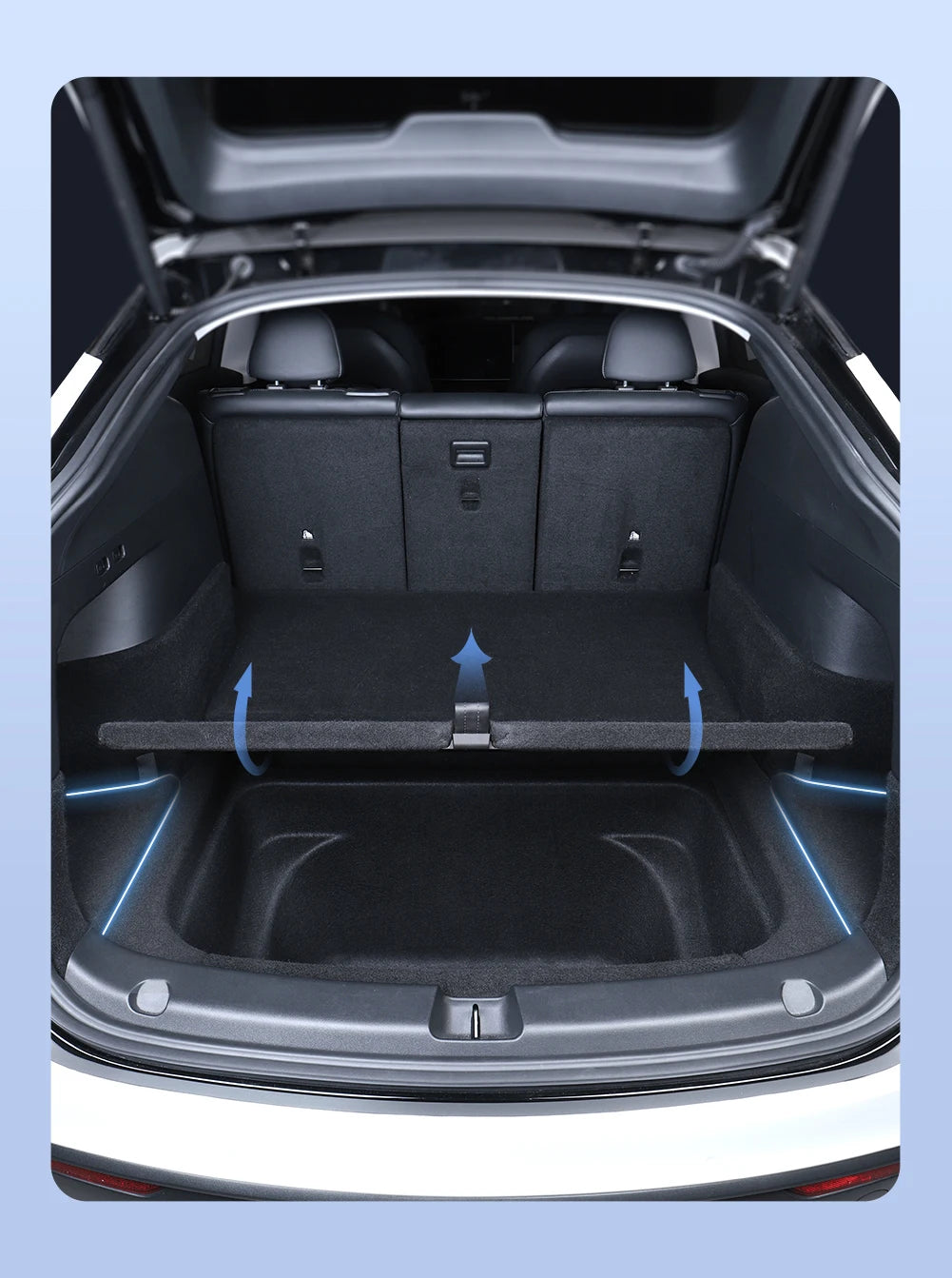 Trunk Side Storage Box Organizer for Tesla Model YL Flocking TPE Partition Storage Bin