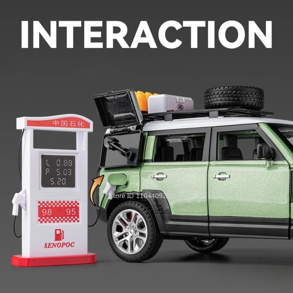 1:24 Land Rover Defender Range Rover Car Model Toy Alloy Diecast Sound Light SUV Off-road Vehicle Ornaments  Gifts