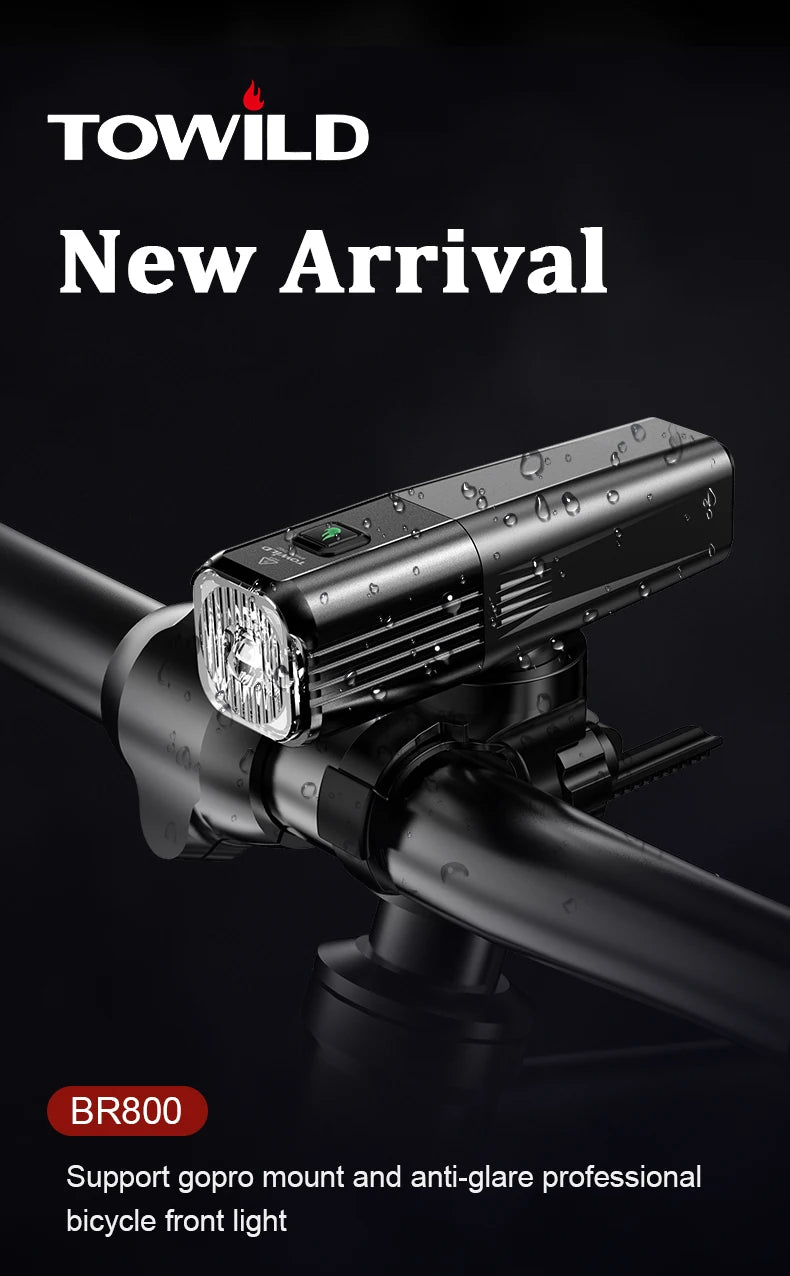 BR800 Bike Light with Tail Light USB Rechargeable LED MTB Front Lamp Headlight Aluminum Flashlight Bicycle Light