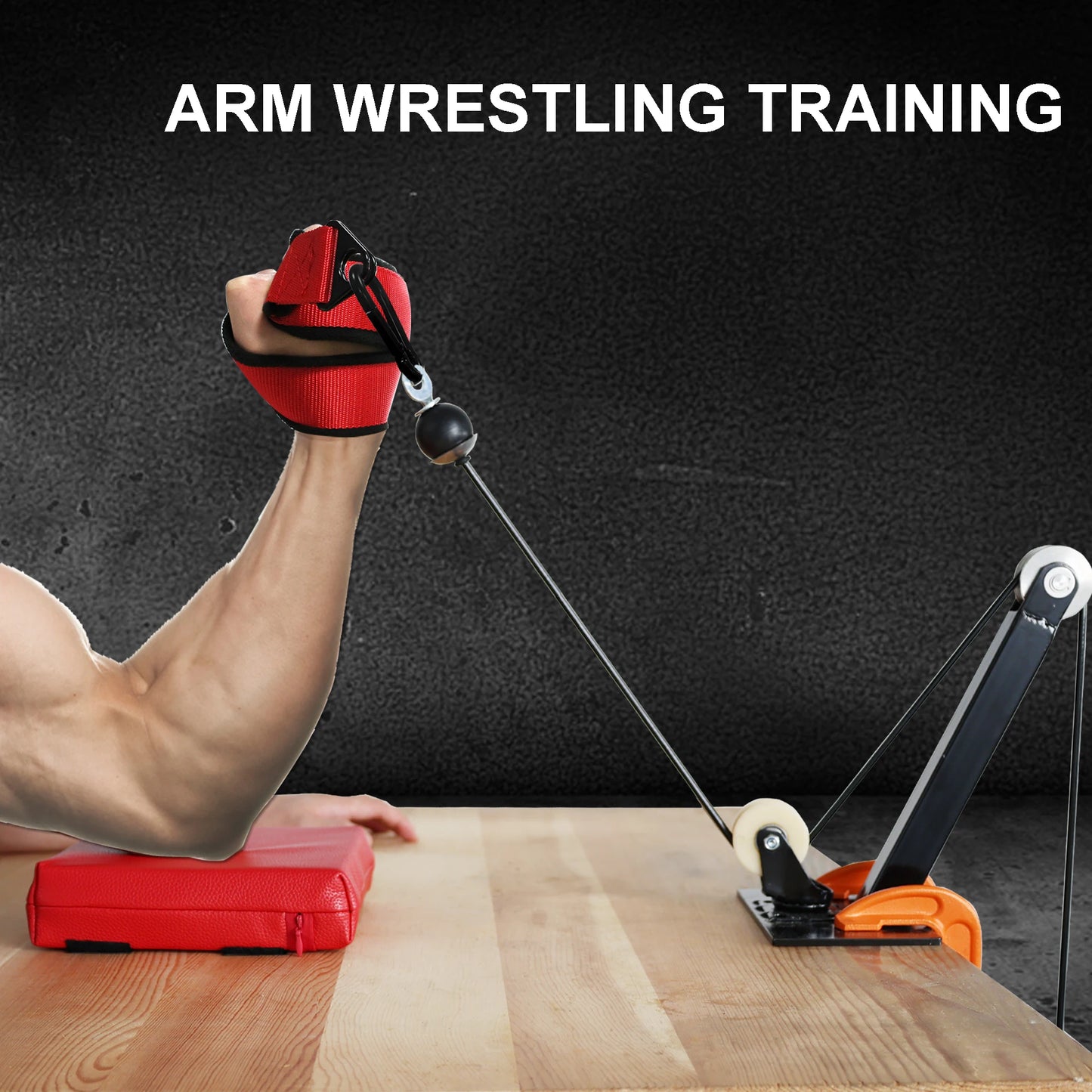 Arm Wrestling Training Strap with Comfortable Polar Fleece Lining Hand Arm Finger Forearm Exerciser Strengthener Equipment