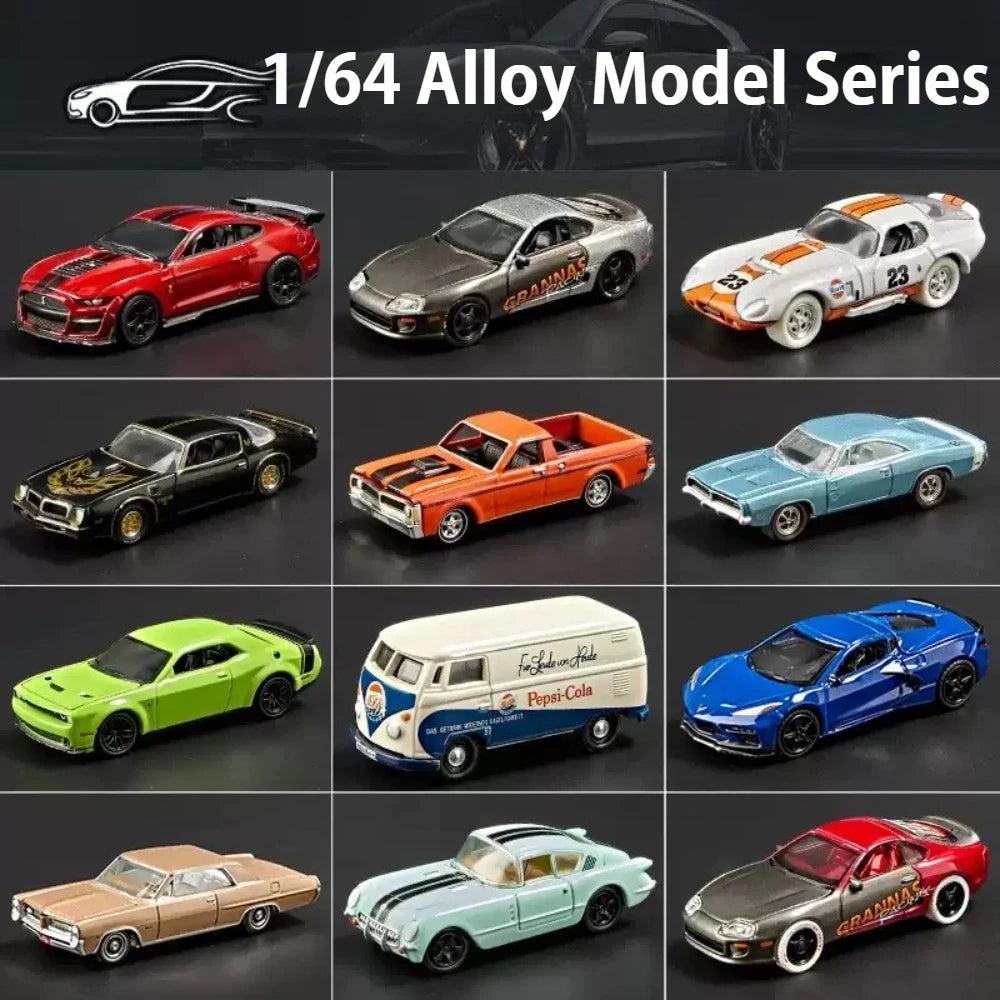 1:64 Scale JDM Corvette GT500 Firebird Daytona Stardust Alloy Diecast Models Toys Series Miniature Cars for 's Toy Gifts