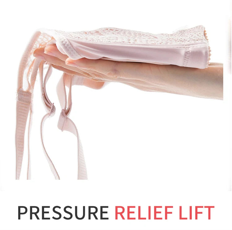 Women’s Lace Transparent Rabbit Ears Bra – Soft, Wire-Free Push-Up with Adjustable Straps