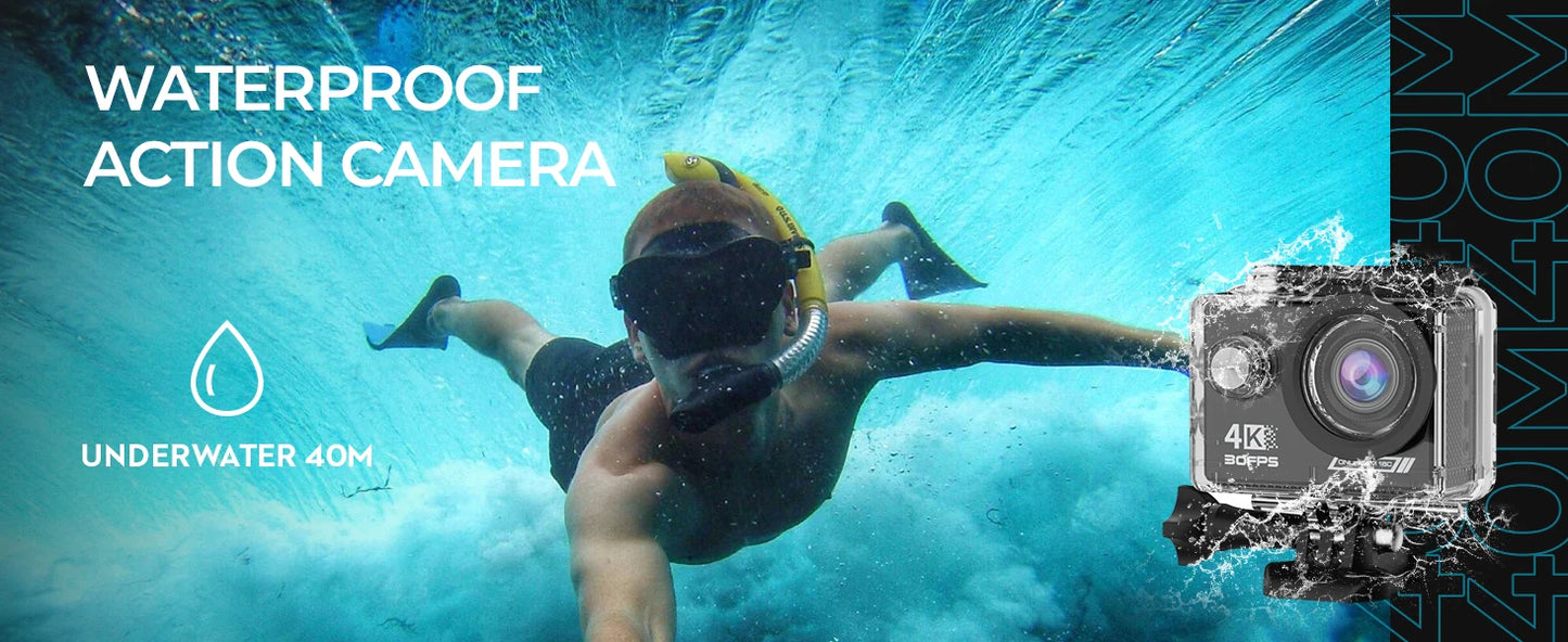 4K WiFi Sports Action Camera Waterproof Helmet Cam with Remote Control