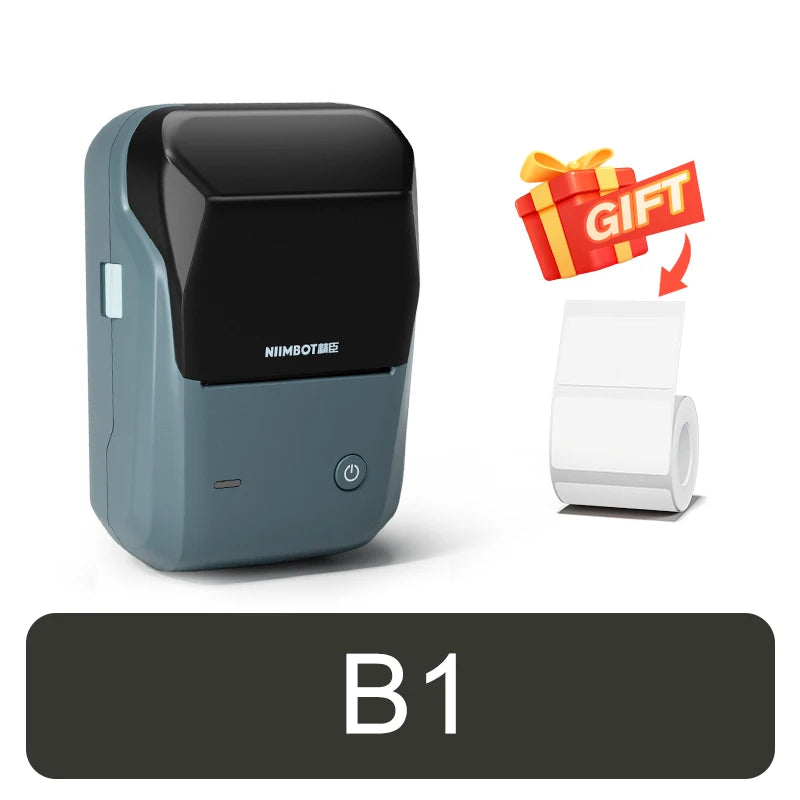 B1 Thermal Label Printer, Bluetooth Wireless Sticker Maker 20–50mm, Portable Inkless Barcode & QR Code Label Printer