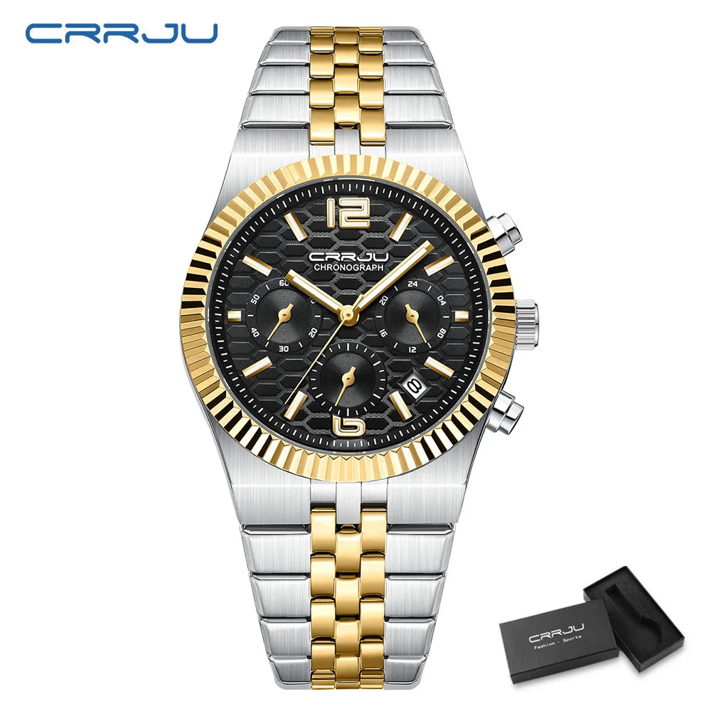 Classic Men's Automatic Date Watch Stainless Steel Quartz Elegant Round Case Luminous Versatile Fashion Night Light 2323