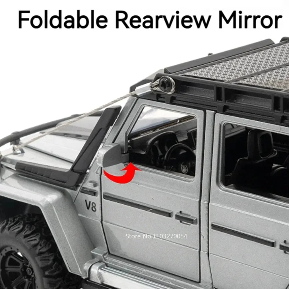 1:24 G63 G550 Diecast Alloy Miniature Model Toys Cars Sound Light Pull Back Doors Opened Off-road Vehicles Boys Birthday Present