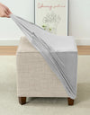 1PC Stretch Square Ottoman Stool Covers Super Soft Velvet stool Cover Elastic All-inclusive Footrest Slipcovers for Living Room