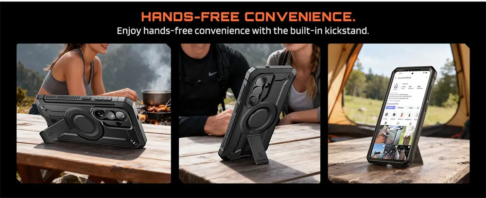 Rugged Magnetic Phone Case with Kickstand and Belt Clip for Samsung Galaxy S26 Plus