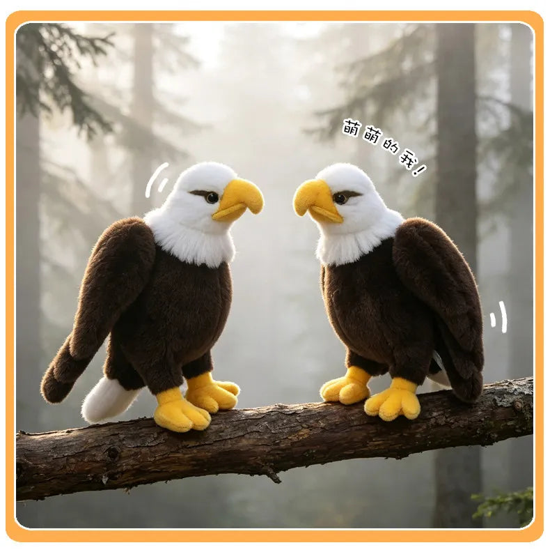 White Headed Eagle Plush Stuffed Animal Realistic Bird Model