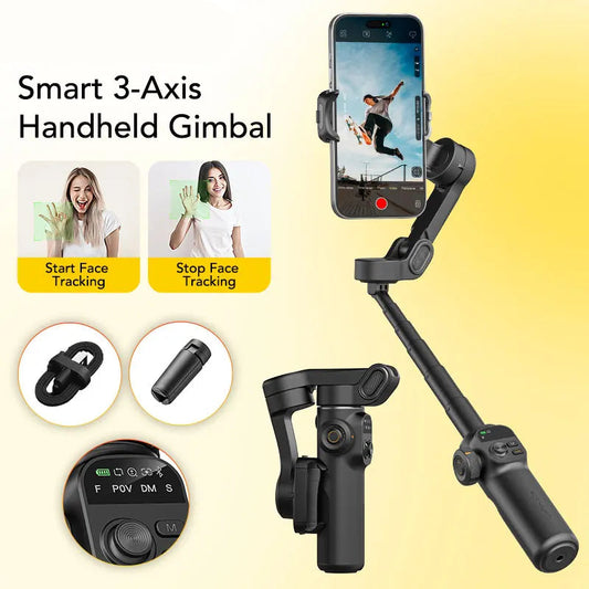 Smart X2 Black 3-Axis Handheld Gimbal Stabilizer With Extension Rod For iPhone And Android Smartphone Gimbal Stabilizer