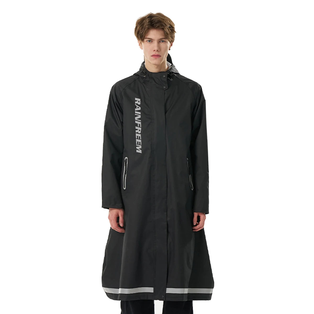 Long Waterproof Oxford Cloth Rain Poncho with Hood for Adults