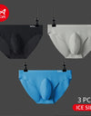3-Pack Men’s Ice Silk Graphene Briefs – Antibacterial, Seamless, Mid-Waist & Breathable