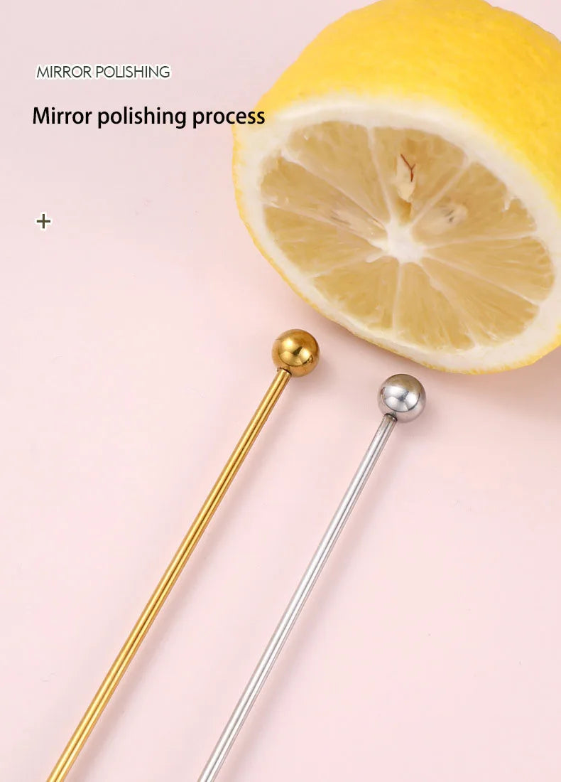 Creative Stainless Steel Cartoon Mixing Rod Long Handle Cocktail Stir Stick Coffee Juice Mixer Reusable Swizzle Stick Bar Tools