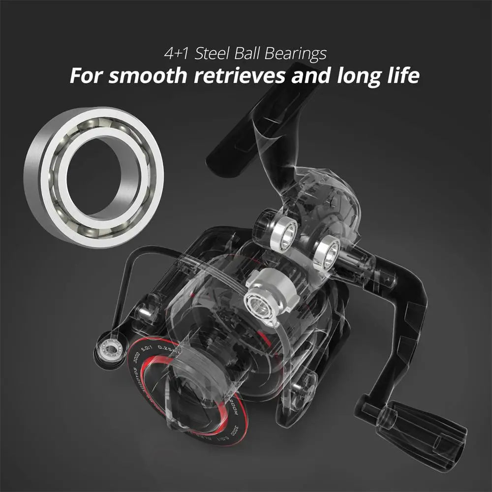 Brutus Super Light Spinning Fishing Reel 8KG Max Drag 5.2:1 Gear Ratio Freshwater Carp Fishing Coil