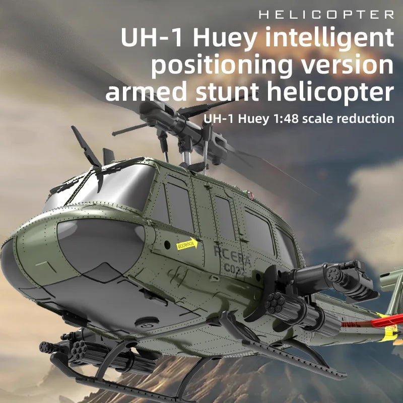 Uh-1 Huey Simulation 3d Six Way Aileron Free Reverse Flying Stunt Helicopter Electric Remote-Controlled Aircraft Model Toy