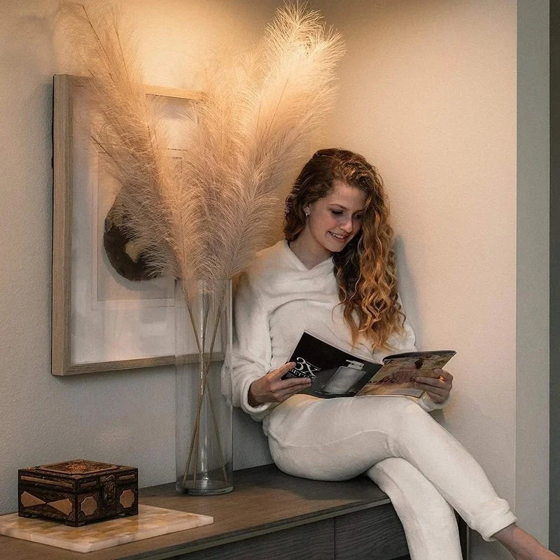 100cm Artificial Pampas Grass Fluffy Fake Reed Flowers 1pc Home Bedroom Party Decoration Wedding Decor Accessories Faux Flowers