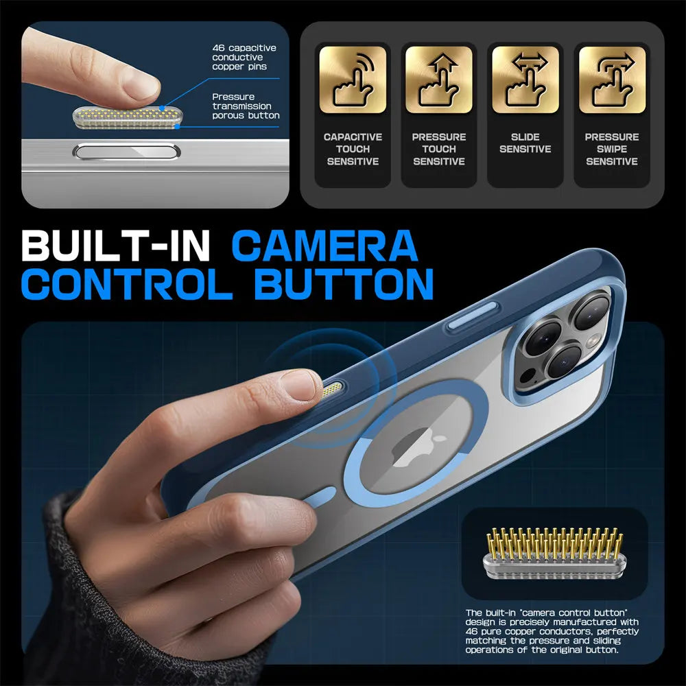 For iPhone 16 Pro Max Case with Camera Control Capture Button UB Mag Slim Shockproof  MagSafe Phone Case Cover