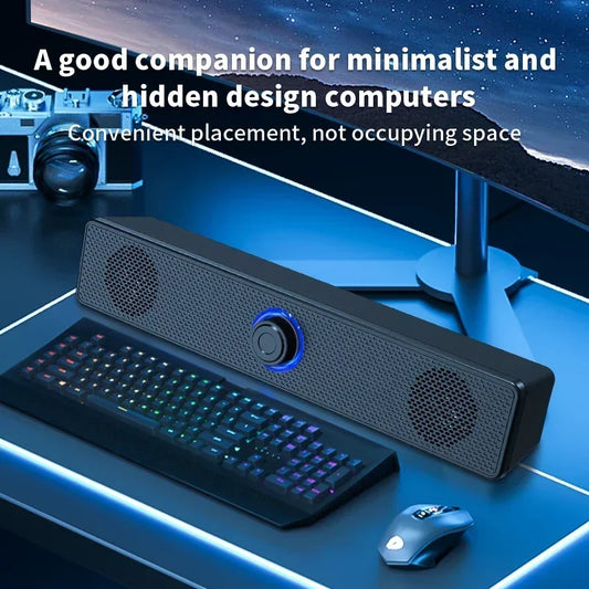 PC Soundbar Wired and Wireless Bluetooth Speaker USB Powered Soundbar for TV Pc Laptop Gaming Home Surround Audio System