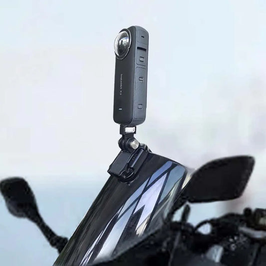 Motorcycle Windshield Aluminum Alloy Action Camera Clip Mount Adjustable Holder for GoPro DJI Insta360 Sports Cameras