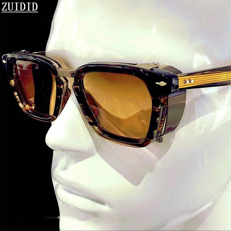 Vintage Square Punk Sunglasses With UV400 Protection