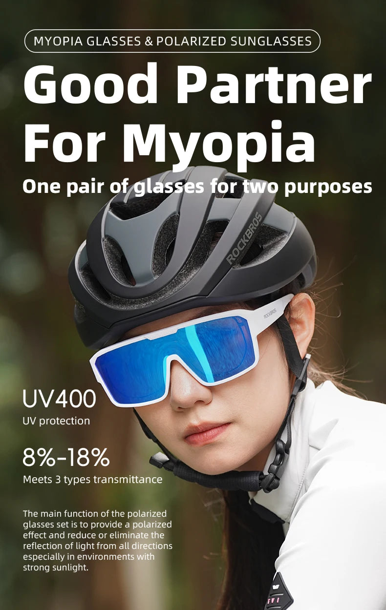 Polarized Cycling Glasses Set for Myopia Glasses UV400 Sun Protection Driving Fishing Hiking Cycling Eyewear Sunglasses