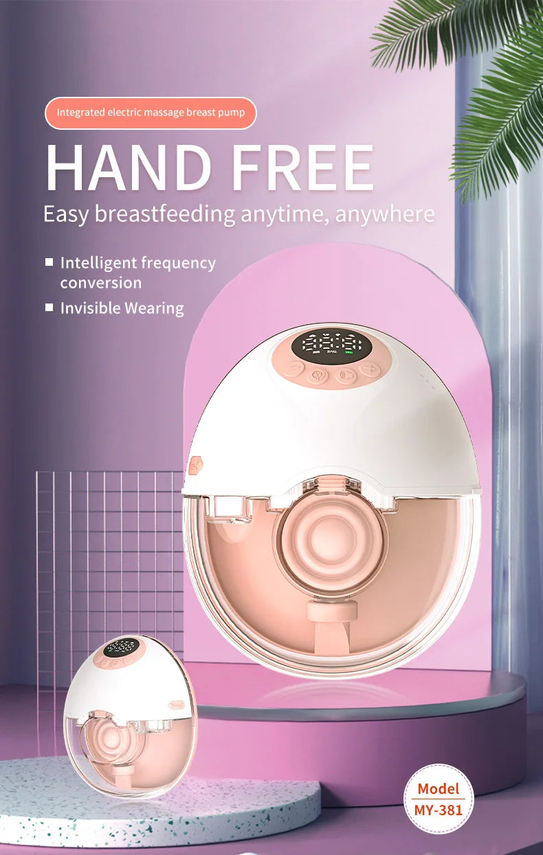 Wearable Electric Breast Pump Integrated Hands-free High Suction Invisible Milking Machine Milk Collector Touch Breast Pump
