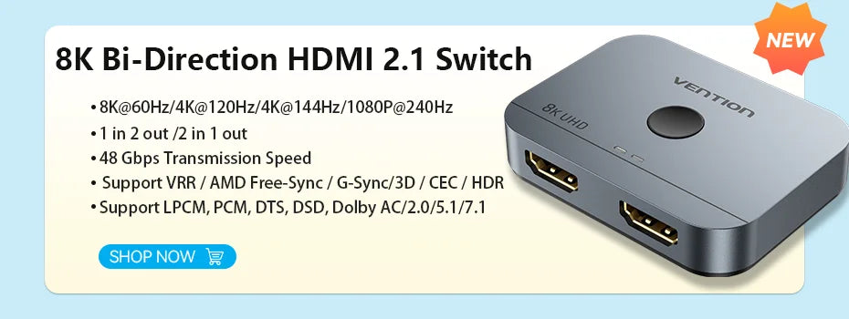 HDMI 2.1 Cable 8K/60Hz 4K/120Hz 48Gbps HDMI Digital Cables Splitter for Xiaomi TV Box HDR10+ PS5 Switch Cable HDMI 2.1