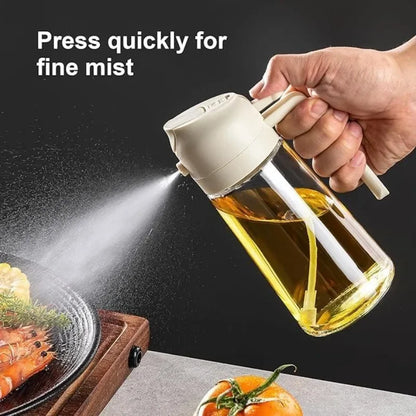 470ML Glass Bottle Oil Sprayer 2-IN-1 Olive Oil Dispenser Storage Bottle for Cooking Baking Camping BBQ Oil Spray Kitchen Tools