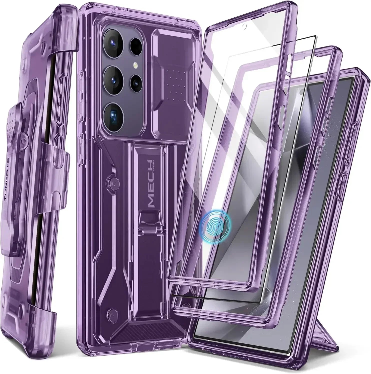 For Samsung Galaxy S24 Ultra Case Full-Body Shockproof Dual Layer Rugged Belt-Clip Case with Front Frame camera Screen Protector