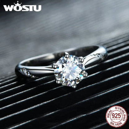 D Color VVS1 EX Moissanite Wedding Ring 1ct Round Diamond Cut Solitaire 925 Sterling Silver Promise Rings