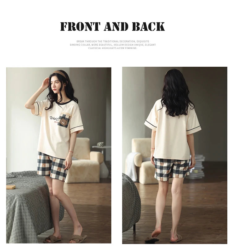 Women’s Winter Corduroy Cotton Pajama Set – Cute, Comfortable, Loose Long Sleeve Loungewear