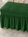 Stretch Long Bench Cover with Skirt Seersucker Ottoman Covers Elastic Piano Stool Protector Bedroom Bedside Footrest Slipcovers